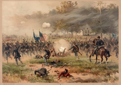 Bitwa pod Antietam, wyd. L Prang & Co. autorstwa Thure de Thulstrup
