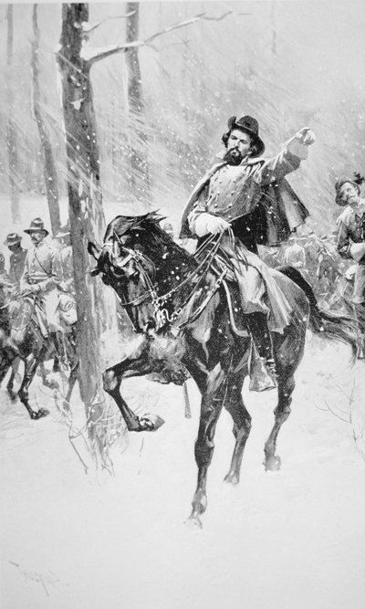 Portret generała Nathana Bedforda Forresta (lito) autorstwa Thure de Thulstrup