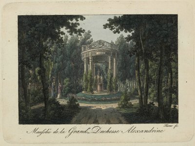 Pomnik wielkiej księżnej Aleksandry Pawłownej w Pawłowsku, lata 1810. XIX wieku. autorstwa Thurner