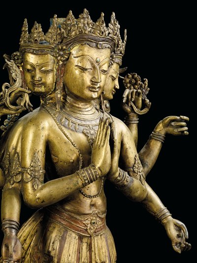 Posąg Ekadashalokeshvara autorstwa Tibetan School