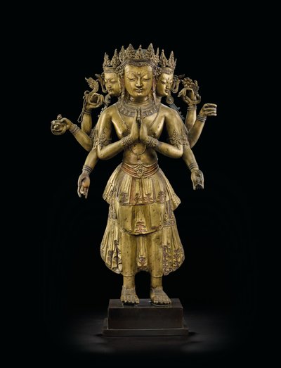 Posąg Ekadashalokeshvara autorstwa Tibetan School