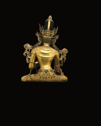 Cesarska figura Awalokiteśwary (patrz także od 474250 do 474254) (z pozłacanego brązu) autorstwa Tibetan School