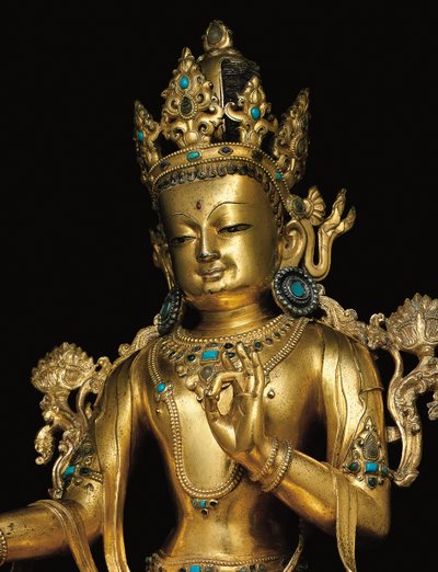 Cesarska postać Awalokiteśwary autorstwa Tibetan School