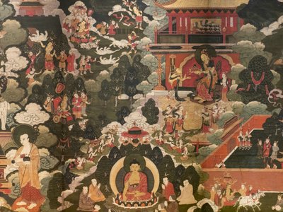 Sceny z życia Buddy Siakjamuniego autorstwa Tibetan School