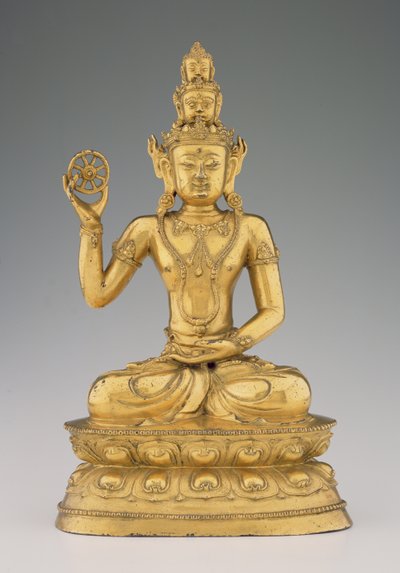 Vajrasattvadhatu Lokesvara (pozłacany stop miedzi) autorstwa Tibetan School