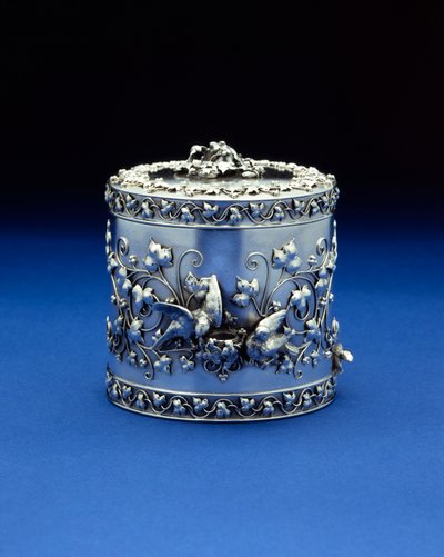 Cylindryczne pudełko Tiffany & Co, ok. 1870-185 (srebrne) autorstwa Tiffany and Company