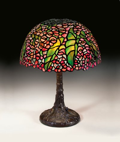 Lampa stołowa Pony Begonia, ok. 1910 (szkło ołowiowe i brąz) autorstwa Tiffany and Company