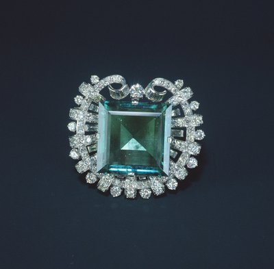 Hooker Emerald, 1950 (szmaragd i diamenty oprawione w platynę) autorstwa Tiffany und Company