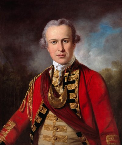 Niezidentyfikowany oficer Królewskiego Pułku Piechoty, ok. 1760 (olej na płótnie) autorstwa Tilly Kettle