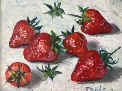 Truskawki 2019 (olej) autorstwa Tilly Willis