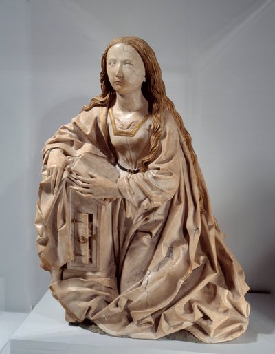 Dziewica zwiastowania. Marmurowa rzeźba z polichromowanymi wzniesieniami autorstwa Tilmana Riemenschneidera (1460-1531), koniec XV wieku. Paryż, Musee du Louvre autorstwa Tilman Riemenschneider