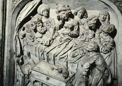 Grób Henryka II 973-1024 i jego żony Kunigunde, fragment śmierci cesarza, kamień 1499-1513 autorstwa Tilman Riemenschneider