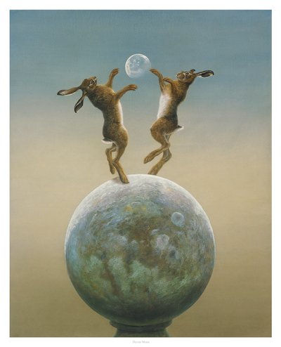 Devon Moon. ( akwarela i gwasz na papierze ) autorstwa Tim Hayward