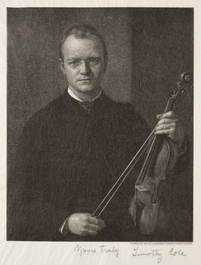 Starzy włoscy mistrzowie: Portret Timothy Cole Mana ze skrzypcami, 1892. autorstwa Timothy Cole