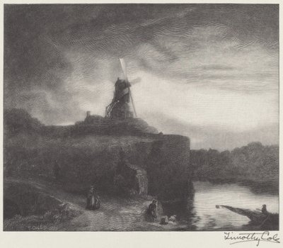 Młyn autorstwa Timothy Cole after Rembrandt van Rijn