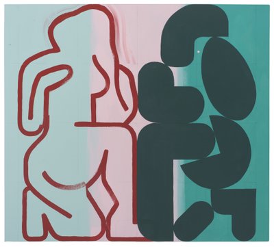 Io and Jupiter (Myth Behaving), 2022 (lateks na płótnie) autorstwa Timothy Gierschick II