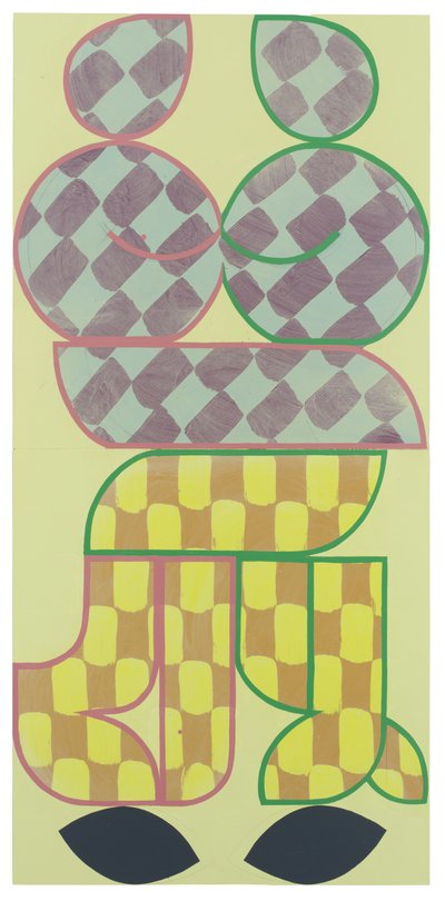 The Hug, 2021 (lateks i emalia na znalezionym panelu) autorstwa Timothy Gierschick II