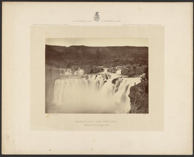 Wodospad Shoshone, Snake River, Idaho, pełny widok z boku na górnym poziomie autorstwa Timothy H. OSullivan