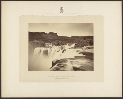 Wodospad Shoshone, Snake River, Idaho, widok przez szczyt wodospadu autorstwa Timothy H. OSullivan
