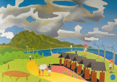 Powrót do domu, Taitung, 2014, olej na płótnie autorstwa Timothy Nathan Joel