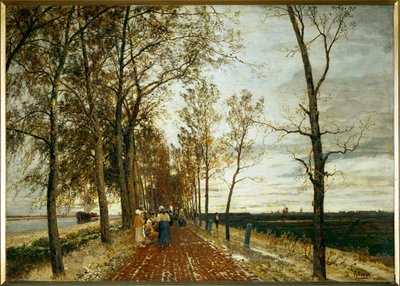 Allee bei Amsterdam - droga z drzewami w pobliżu Amsterdamu (olej na płótnie) autorstwa Tina Blau