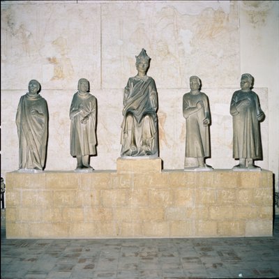 Posąg Henryka VII (12745-1313), Świętego Cesarza Rzymskiego, z jego doradcami 1315 (marmur) autorstwa Tino di Camaino