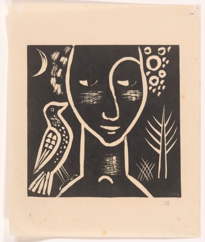Głowa kobiety z gołębiem autorstwa Tinus van Doorn (signed by artist)