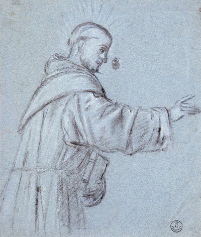 Mnich Tycjana (ok. 1490-1576), rysunek autorstwa Titian (c.1488 1576)