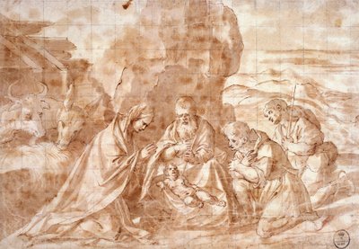 Narodzenia Tycjana (ok. 1490-1576), rysunek autorstwa Titian (c.1488 1576)