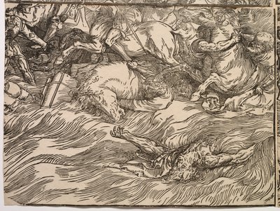 Zatopienie armii faraona w Morzu Czerwonym autorstwa Titian (c.1488-1576)