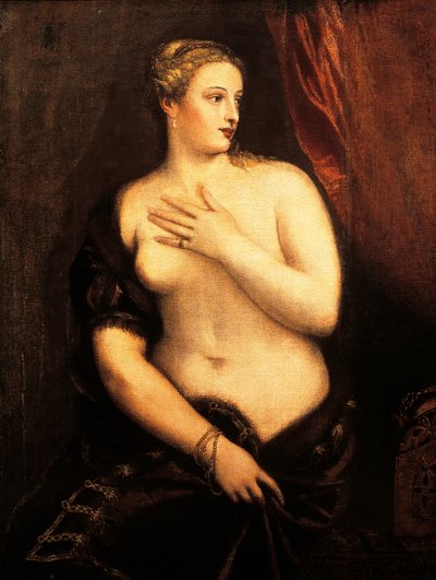 Wenus z lustrem Tycjana (ok. 1490-1576), olej na płótnie autorstwa Titian (c.1488 1576)