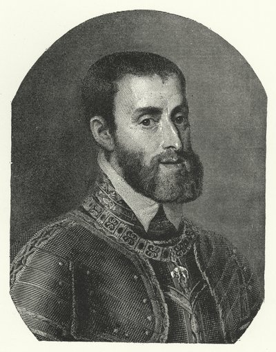 Karol V, cesarz rzymski (grawerowanie) autorstwa Titian (c.1488 1576) (after)