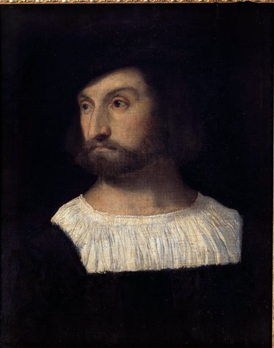 Portret Alfonsa I Este, księcia Ferrary (1476-1534) Obraz przypisywany Tiziano Vecellio zwany Tycjanem (1485-1576) XVI wiek. Besançon. Muzeum Sztuk Pięknych autorstwa Titian (c.1488 1576) (attr. to)