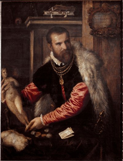 Portret handlarza antykami i kolekcjonera Jacopo Strady (Malarstwo autorstwa Tiziano Vecelli
