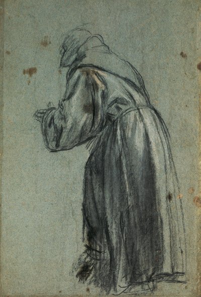 Studium do przedstawienia św. Franciszka (węgiel) autorstwa Titian (c.1488 1576)