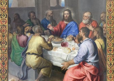 Ostatnia wieczerza, szczegóły autorstwa Titian (c.1488-1576)