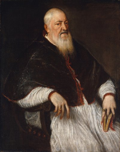 Filippo Archinto ur. ok. 1500, zm. 1558, arcybiskup Mediolanu, połowa lat pięćdziesiątych XVI wieku. autorstwa Tiziano Vecelli