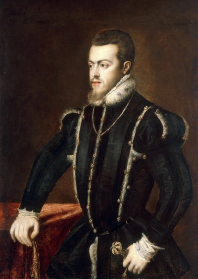 Portret Filipa II 1527-1598, króla Hiszpanii i Portugalii, ok. 1553. autorstwa Titian