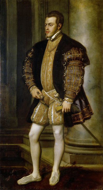 Portret Filipa II 1527-1598, króla Hiszpanii i Portugalii, ok. 1554. autorstwa Titian
