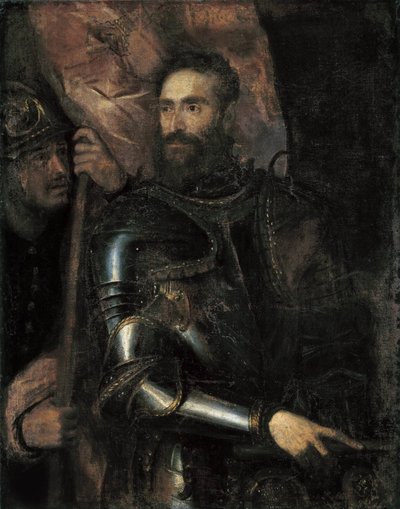 Portret Pier Luigi Farnese 1503-1547 , c. 1546. autorstwa Titian
