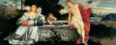 Miłość święta i świecka, c.1515 autorstwa Tiziano Vecelli