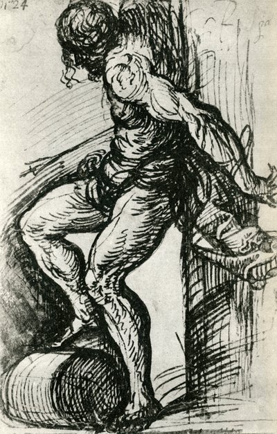 Szkic do św. Sebastiana, c1518, 1937 autorstwa Tiziano Vecelli