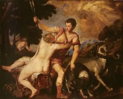 Wenus i Adonis, 1555 autorstwa Tiziano Vecelli