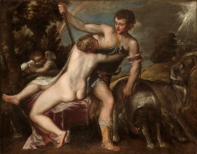 Wenus i Adonis, ok. 1560 autorstwa Tiziano Vecelli