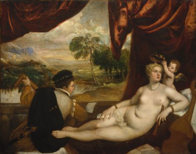 Wenus i lutniarz, ok. 1565-70 autorstwa Tiziano Vecelli