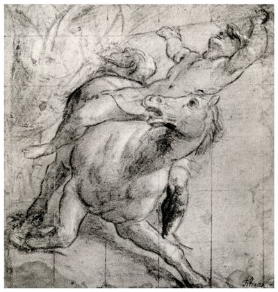 Upadek jeźdźca, c1565, 1937 autorstwa Tiziano Vecelli