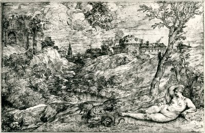 Medor i Angelica lub Jason i Medea, c1535-1545, 1937 autorstwa Tiziano Vecelli