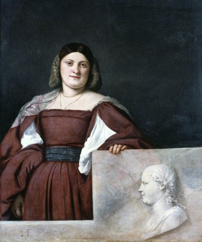 Portret damy, La Schiavona Kobieta z Dalmacji, c1510-1512 autorstwa Tiziano Vecelli