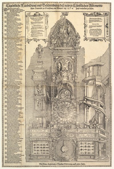 Zegar astronomiczny w katedrze w Strasburgu, 1574. autorstwa Tobias Stimmer