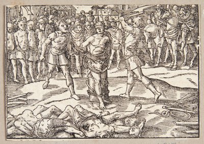 A decapitação do filho de Brutus polonês autorstwa Tobias Stimmer